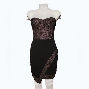 Elegant Strapless Black and Gold Dress